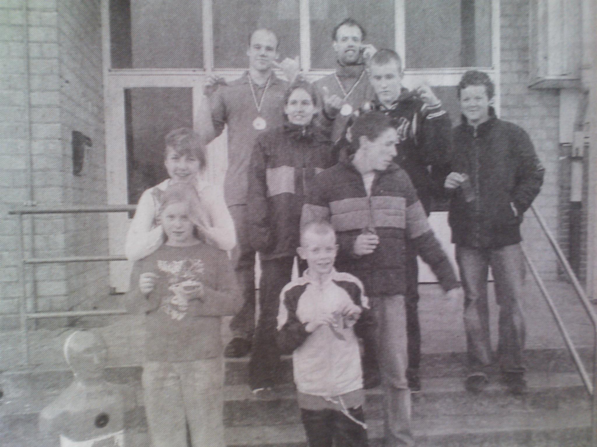 De deelnemers op het 'bordes'