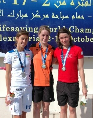 Maike werd wereldkampioene 200m superlifesaver in 2010.