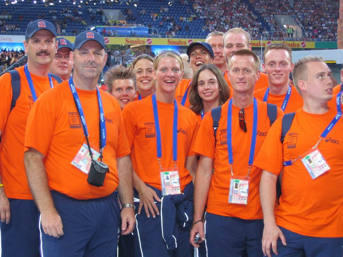 Sandra Temmerman (midden) Opening World Games 2005 